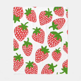 Strawberrie seamless pattern. Vintage illustration Fleece Blanket