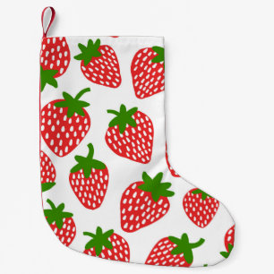 Strawberrie seamless pattern. Vintage illustration Small Christmas Stocking