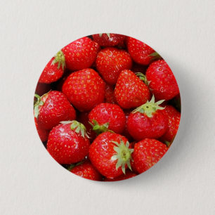 Strawberries 2 Inch Round Button