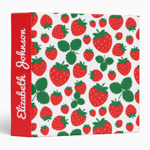 Strawberries 3 Ring Binder