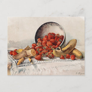 Strawberries and Bananas in a Basket E. Meyner Postcard