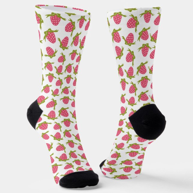 Strawberries and Bows Novelty Socks (Angled)