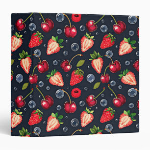 Strawberries and cherries on a dark background   binder