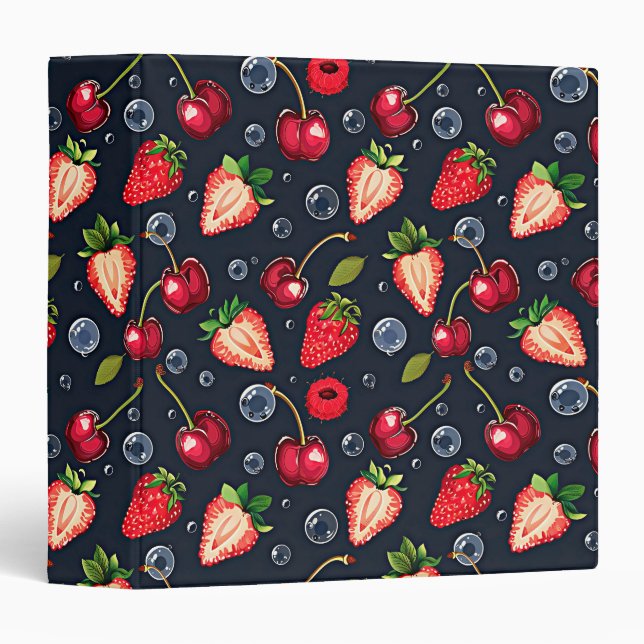 Strawberries and cherries on a dark background   binder (Front/Spine)