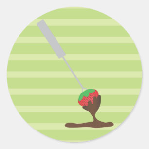 Strawberries and Chocolate Fondue Classic Round Sticker