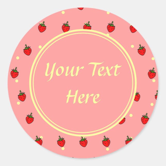Strawberries and Cream Customizable Sticker (Front)