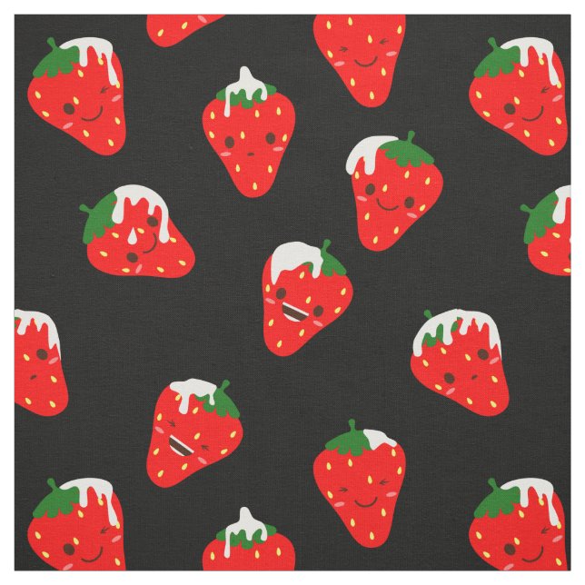 Strawberries and cream fabric (Swatch)