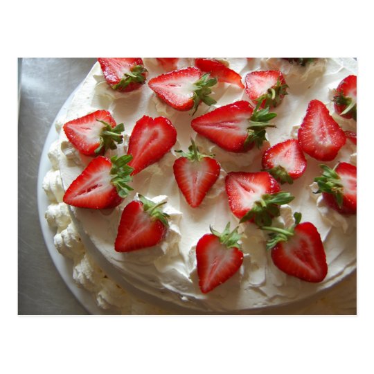 Strawberries and Cream Gateau Postcard