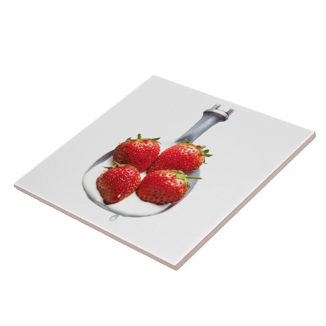 Strawberries and Cream Tile (Side)