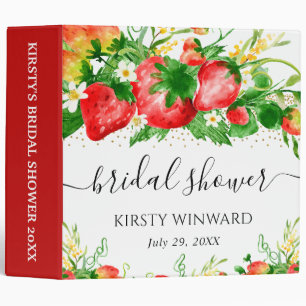 Strawberries and Flowers Bridal Shower Photo Album Binder