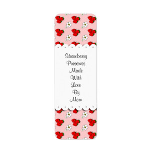 Strawberries and Flowers Custom Canning Labels