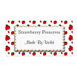 Strawberries and Flowers Custom Label