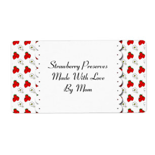 Strawberries and Flowers Custom Label