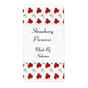 Strawberries and Flowers Custom Label