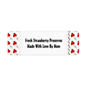 Strawberries and Flowers Pattern Custom Label