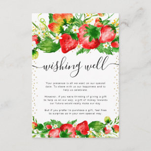 Strawberries and Flowers Wedding Wishing Well Enclosure Card