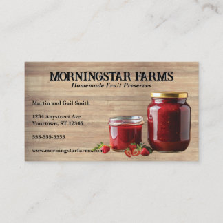 Strawberries and Jam Fruit Preserves Business Card