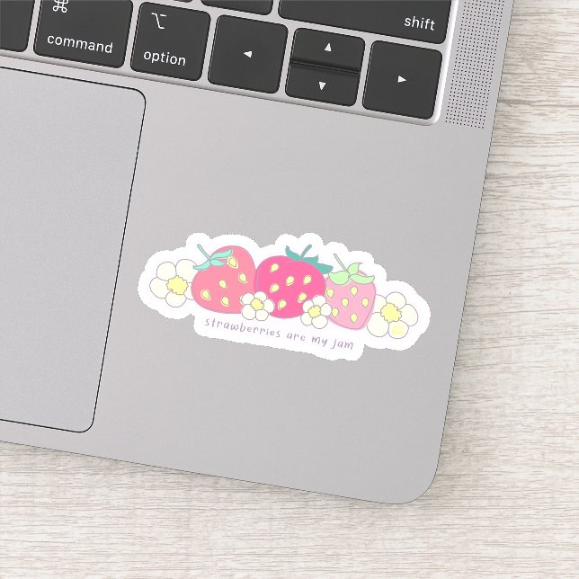 Strawberries Are My Jam - Cute, Punny, and Pink! (Detail)