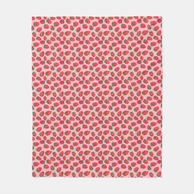 Strawberries Are The Smiles Of Summer Fleece Blanket (Front)