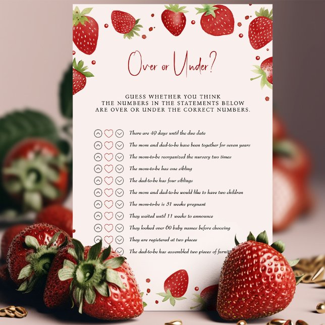 Strawberries Baby Shower Game Over or Under? (Creator Uploaded)