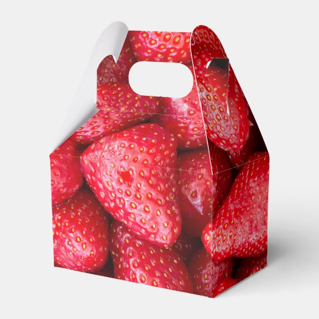 Strawberries background favor box (Back Side)