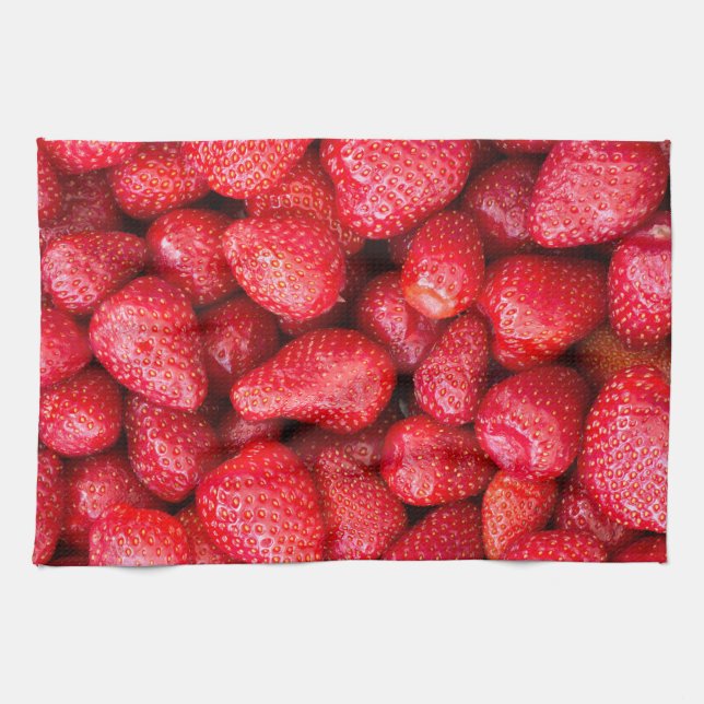 Strawberries background kitchen towel (Horizontal)