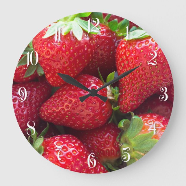 Strawberries background large clock (Front)