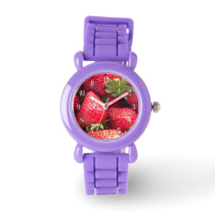 Strawberries background watch