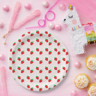 Strawberries Berry Sweet Baby Shower Paper Plate