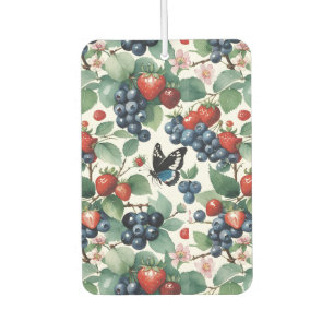 Strawberries Blueberries and Butterflies Floral Air Freshener