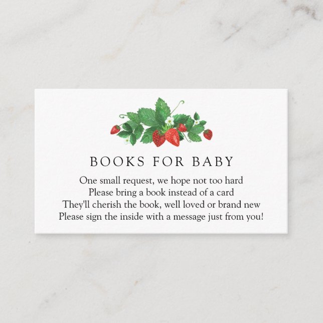 Strawberries Books for Baby Enclosure Card (Front)