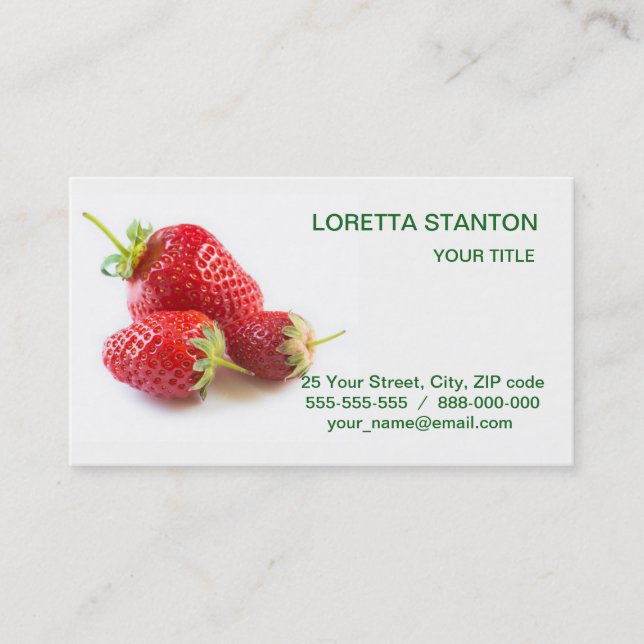 Strawberries Business Card (Front)
