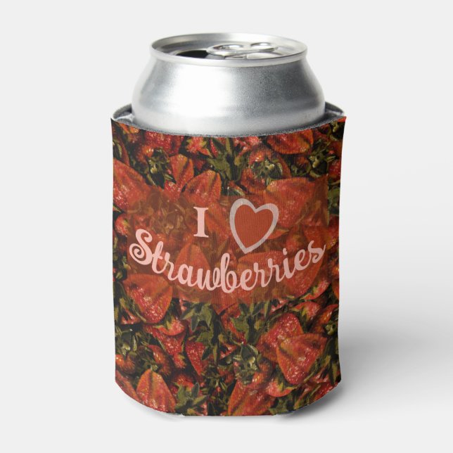 Strawberries Can Cooler (Can Front)
