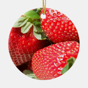 Strawberries Ceramic Ornament