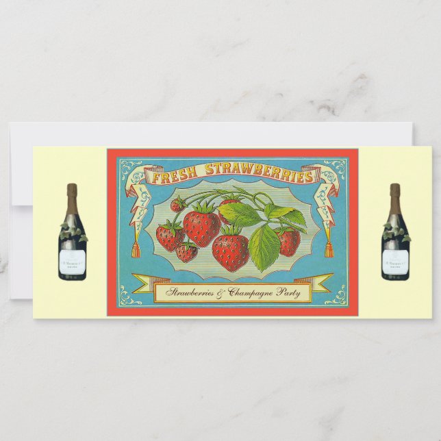 Strawberries & Champagne Party Invitation (Front)