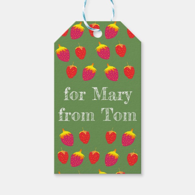 Strawberries Custom  Gift Tag (Front)