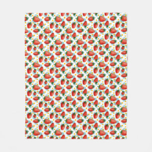 Strawberries & Daisies Fleece Blanket