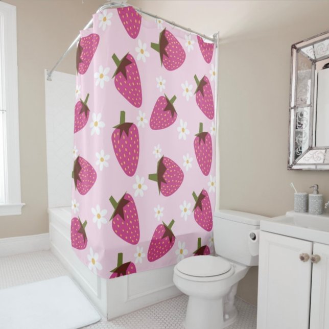 Strawberries Daisies Floral Pattern Girly Pink (Creator Uploaded)