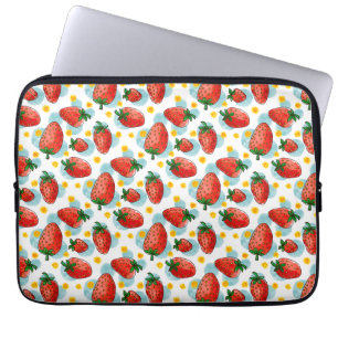 Strawberries & Daisies Laptop Sleeve