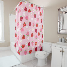 Strawberries & Daisies Shower Curtain