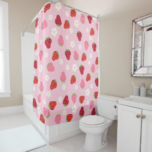Strawberries & Daisies Shower Curtain