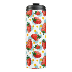 Strawberries & Daisies Thermal Tumbler