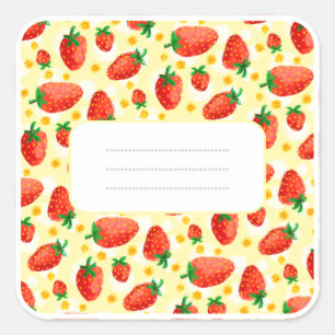 Strawberries & Daisies Watercolor Sticker