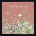 Strawberries Daisy Flowers Stone Coaster<br><div class="desc">Strawberries Daisy Flowers</div>
