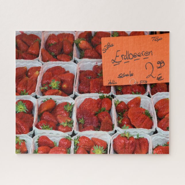 Strawberries - Erdbeeren - German Market - 16x20 Jigsaw Puzzle (Horizontal)