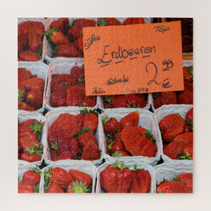 Strawberries - Erdbeeren - German Market - 20x20 Jigsaw Puzzle