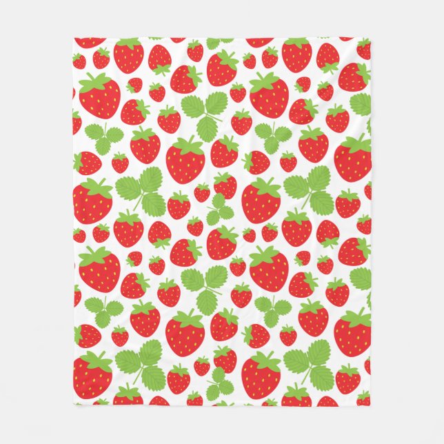 Strawberries Fleece Blanket (Front)