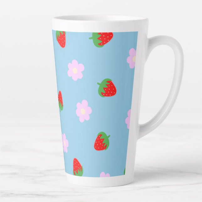 Strawberries & Flowers Latte Mug (Right)