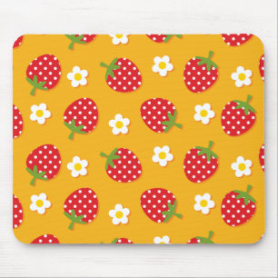 Strawberries & Flowers Mouse Pad