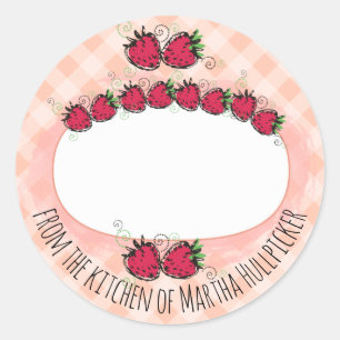strawberries fruit from the kitchen of canning classic round sticker